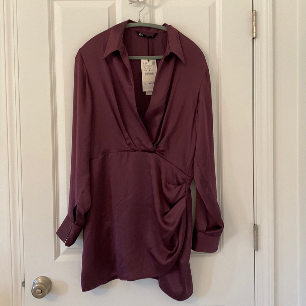 Purple wrap dress